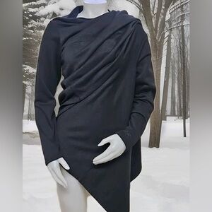 Arc'teryx Black Asymmetric Drape Sweater Poncho